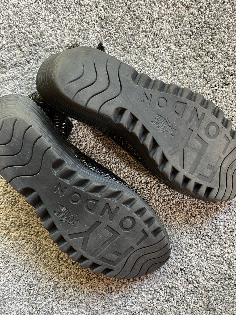 Fly London Sandals YALA Black Snake Embossed Leather Wedges Open Toe Size 40/9 - Picture 5 of 10